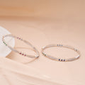 Minimalist Tri Stone Design Silver Bangle