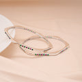 Fancy Colour Stone Square Shaped Silver Bangle