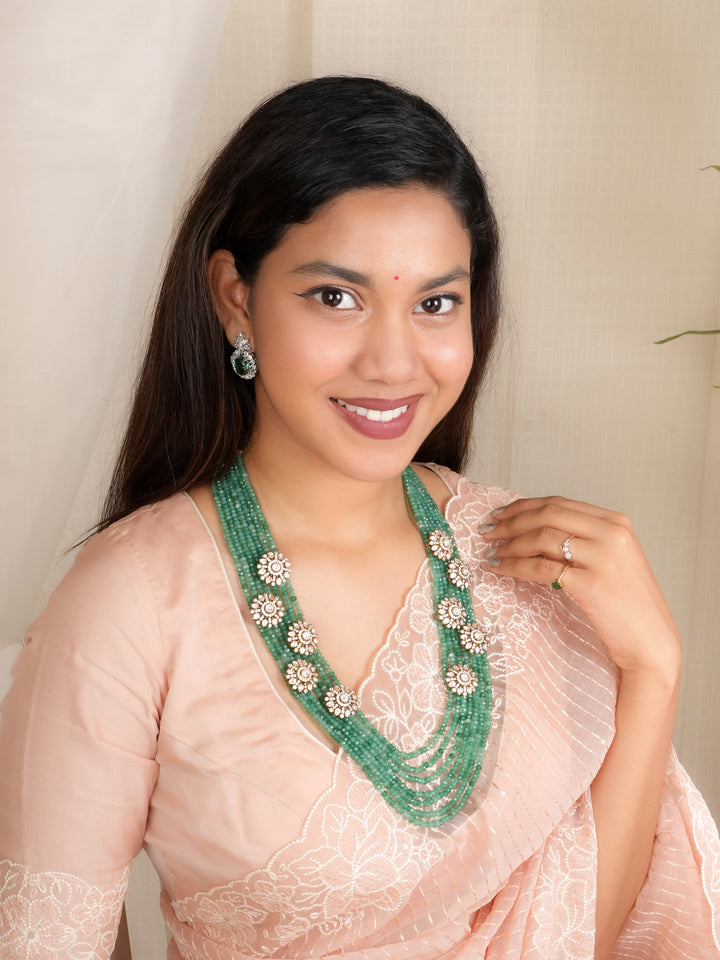 Emerald Beads Kundan Polki Haram