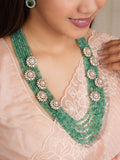 Emerald Beads Kundan Polki Haram