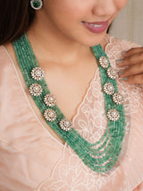 Emerald Beads Kundan Polki Haram
