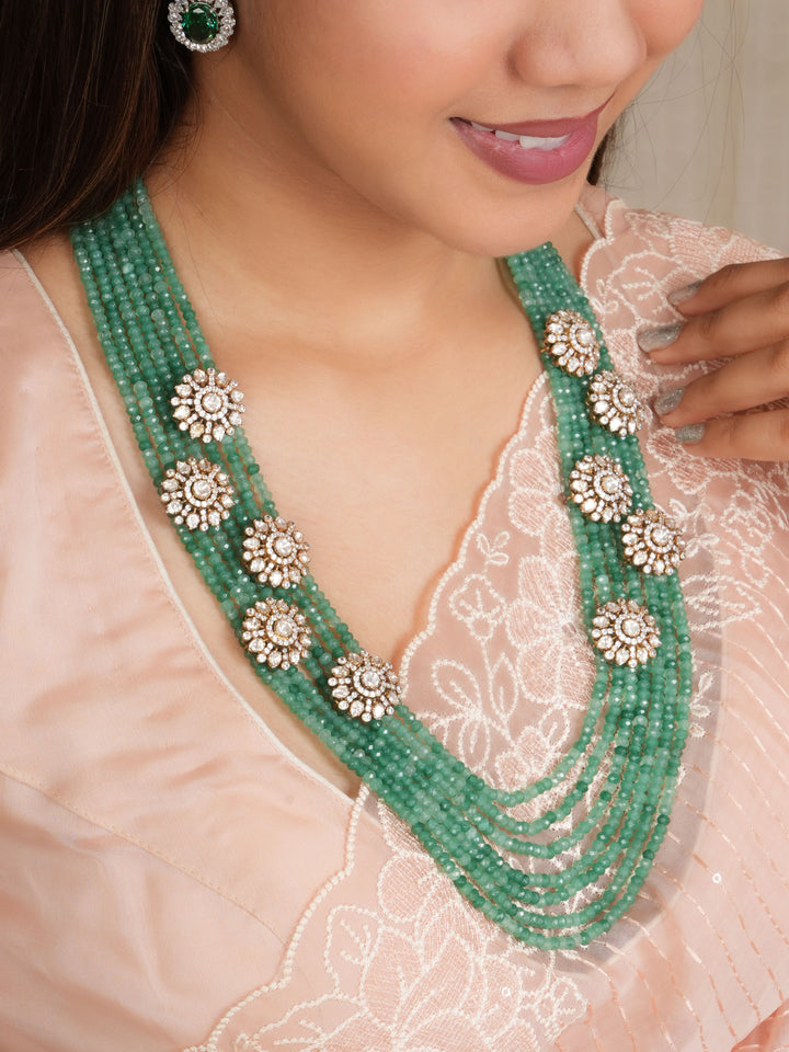 Emerald Beads Kundan Polki Haram