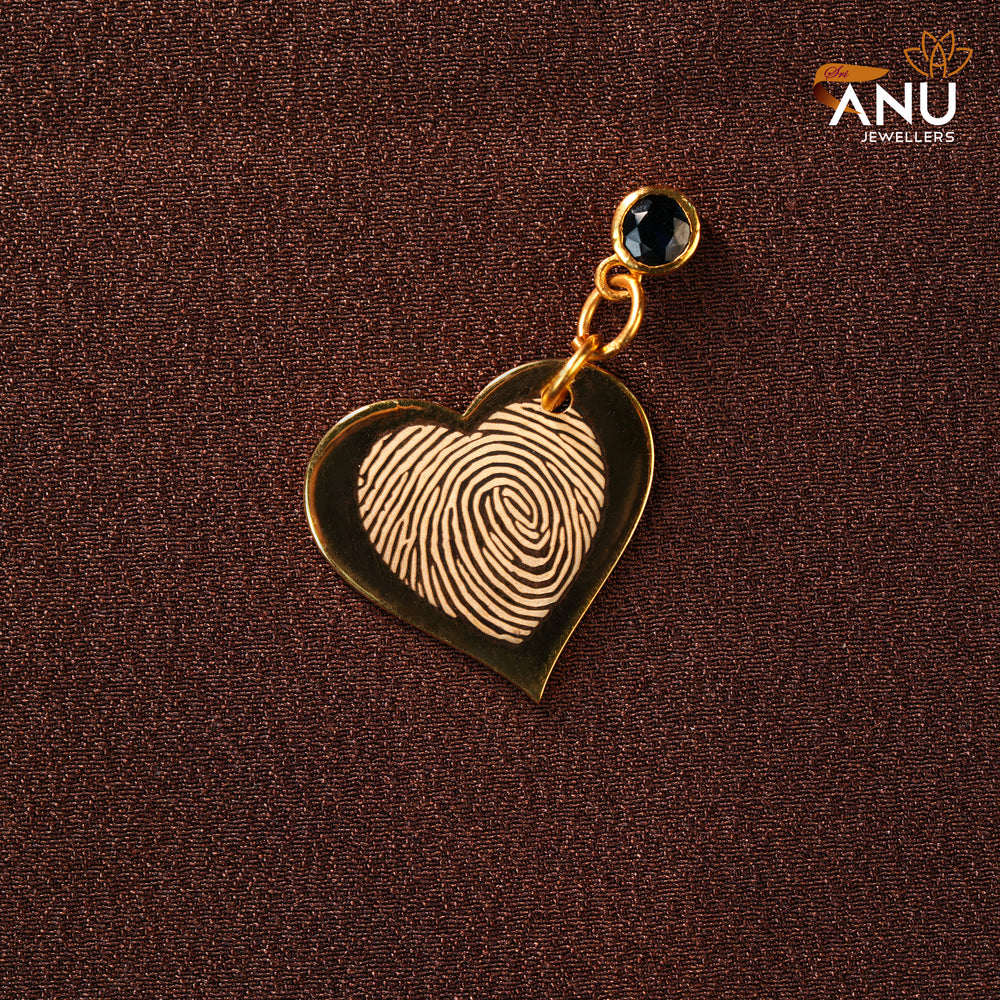 Customised Fingerprint Heart Gold Pendant