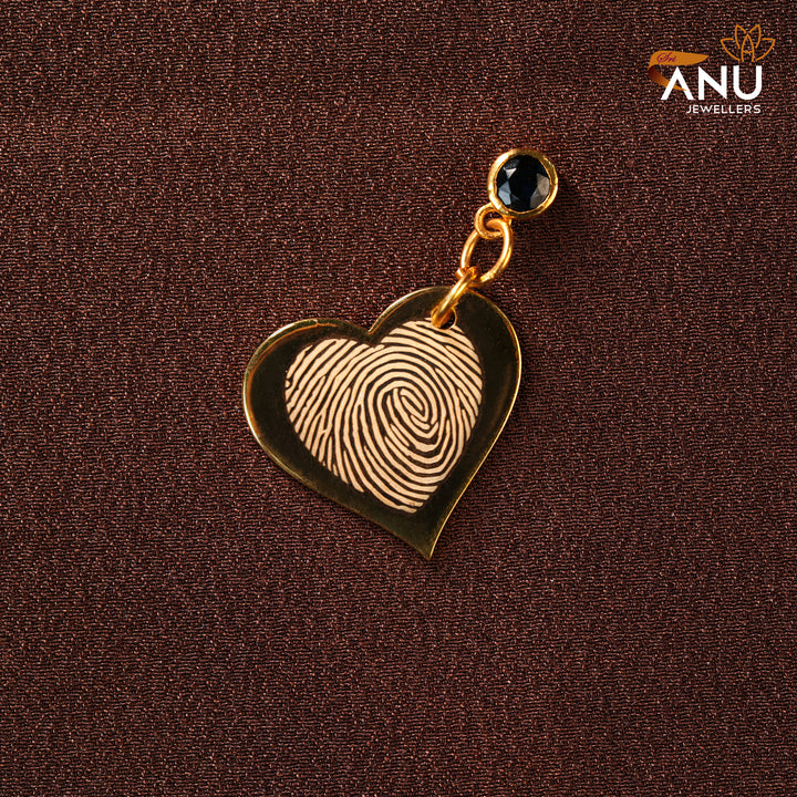 Customised Fingerprint Heart Gold Pendant