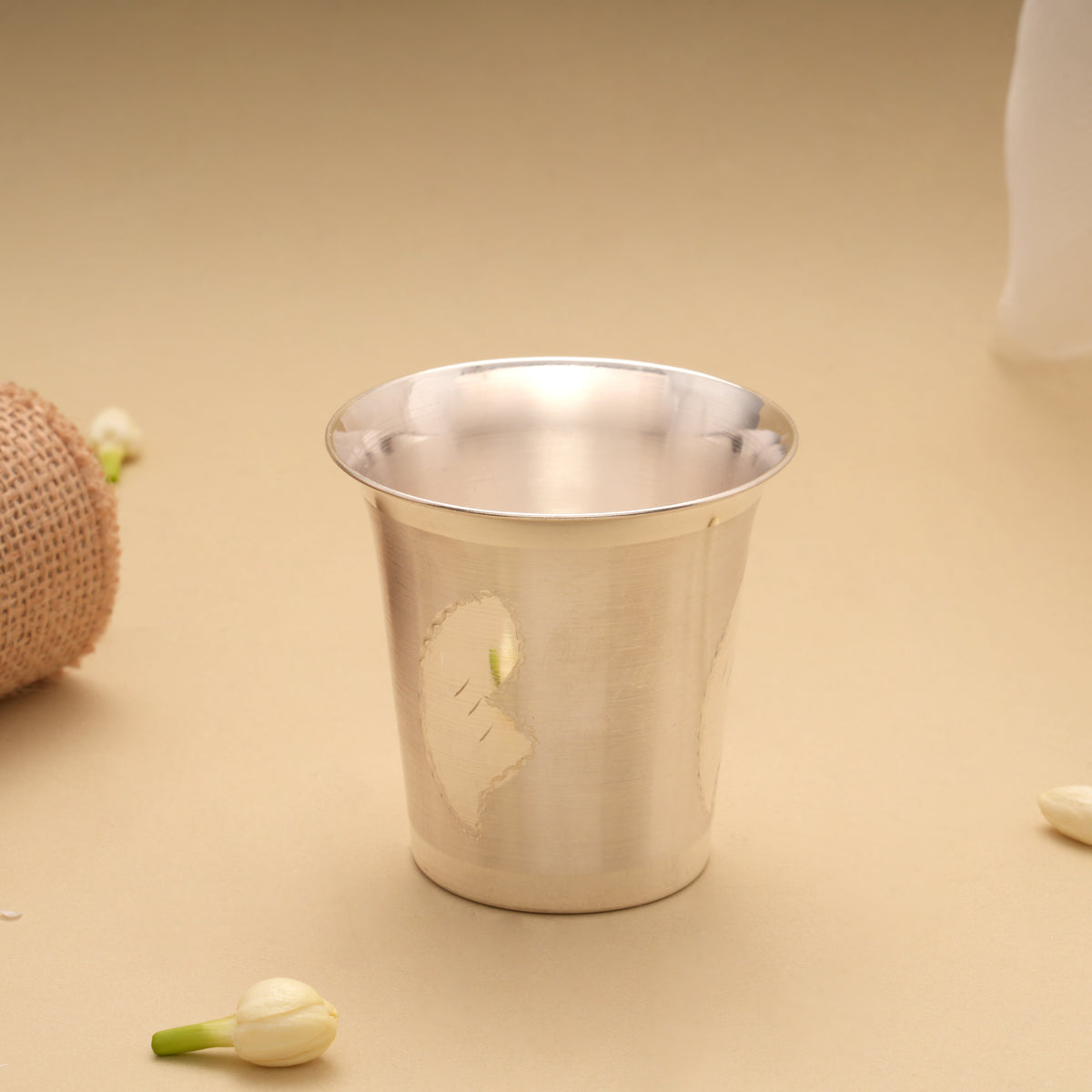 Premium Petal Shape Silver Tumbler