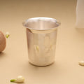 Classic Flower Engraved Silver Tumbler