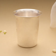Majestic Single Leaf Design Silver Tumbler