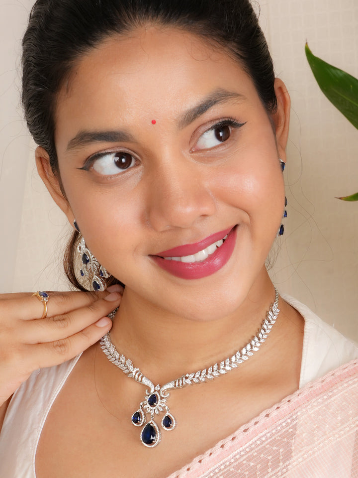 Blue Radiance Drops Necklace Set