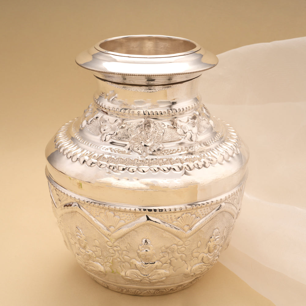Traditional Grand Lakshmi Devi Silver Kalasam