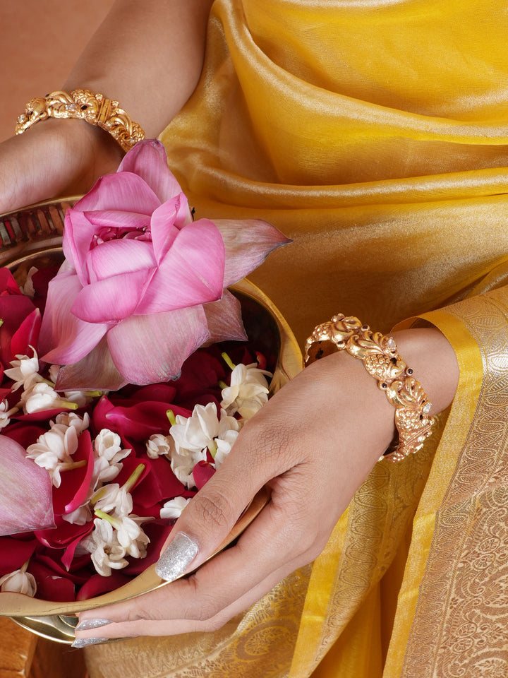 Lakshmi Peacock White Nagas Bangle
