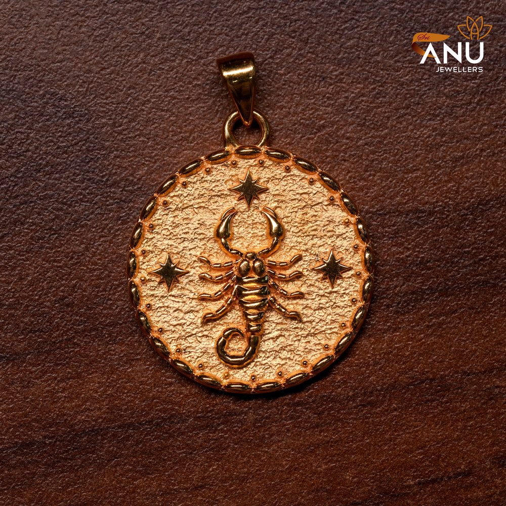 Customised Scorpio Zodiac Gold Pendant