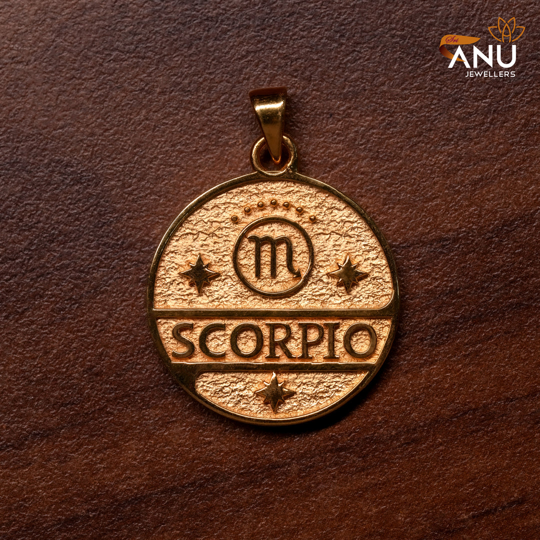 Customised Scorpio Zodiac Gold Pendant