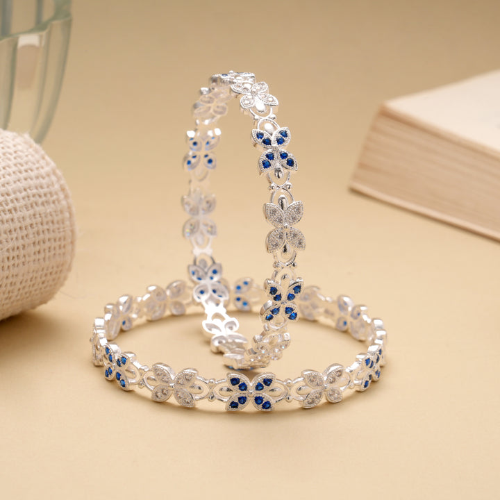 Classic Butterfly Design Silver Bangle