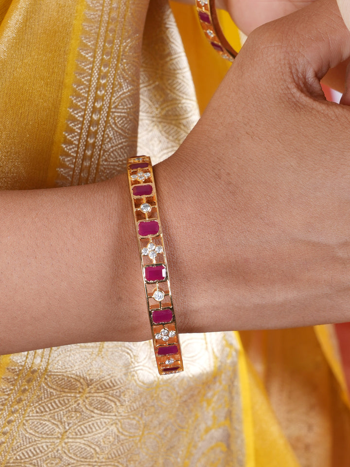 Stone Red and White Bangle