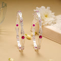 Radiant Ruby Stone Silver Bangle
