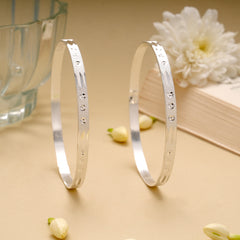 Regal Laser Engraved Silver Bangle