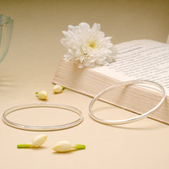 Sleek Design Plain Silver Bangle