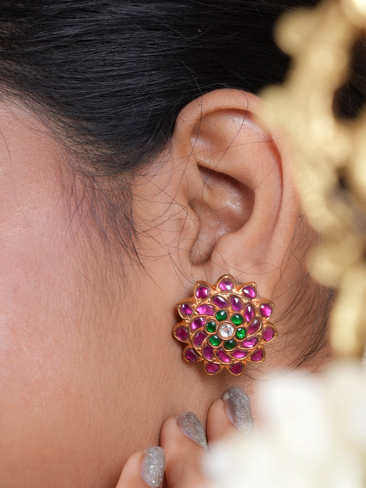 Floral Ruby Spark Studs