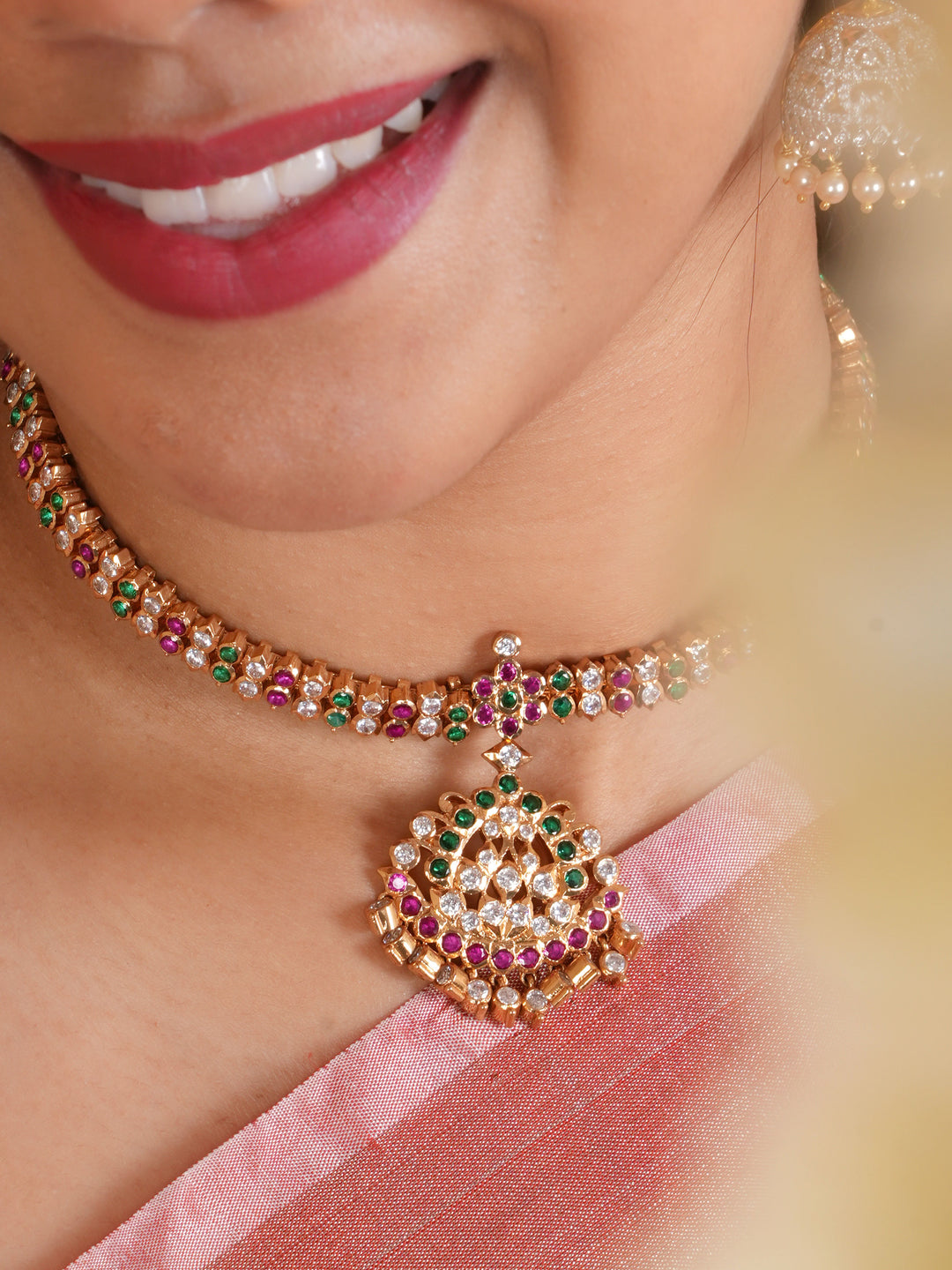 Traditional Ruby Emerald Stone Attigai