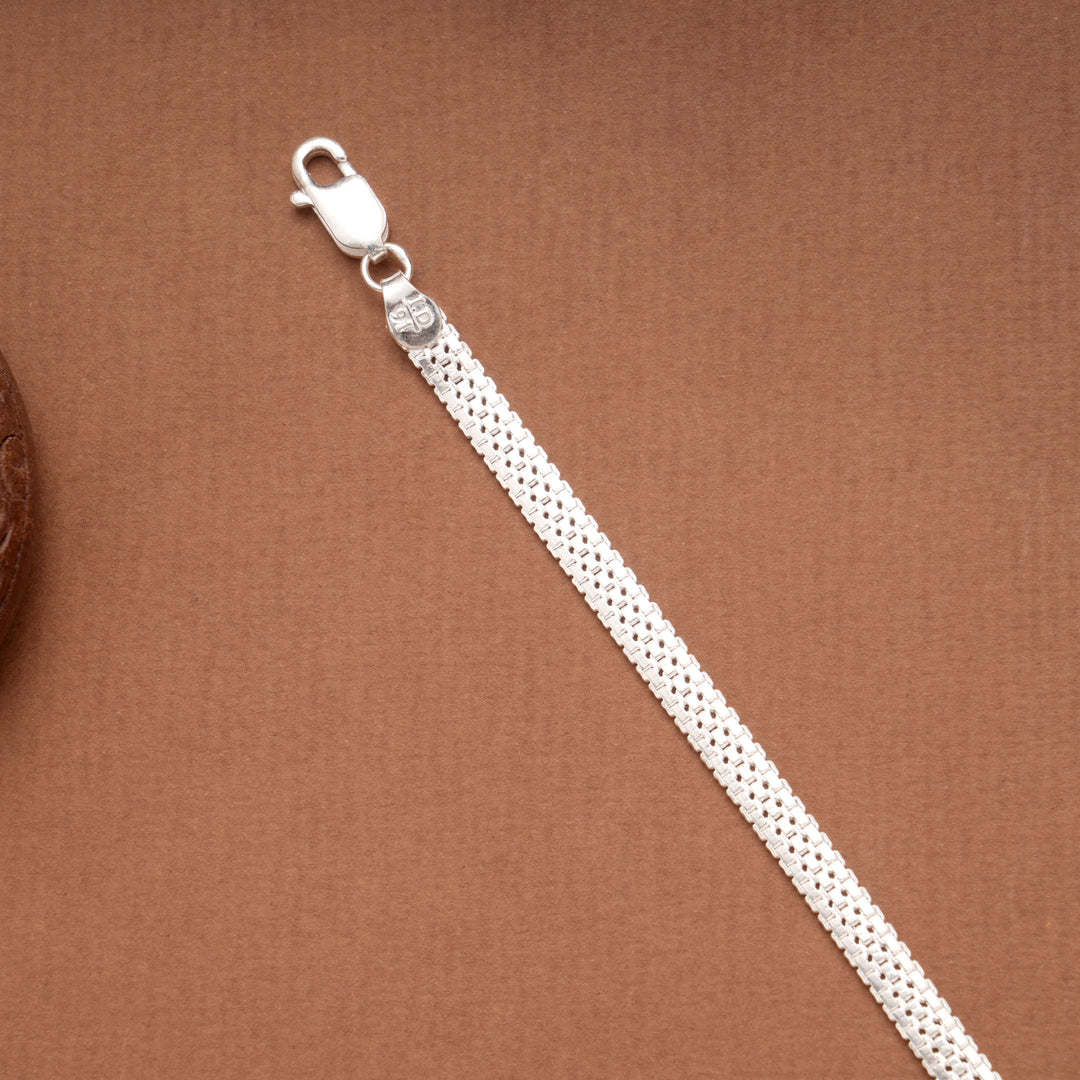 Silver Mesh Pattern Men’s Bracelet