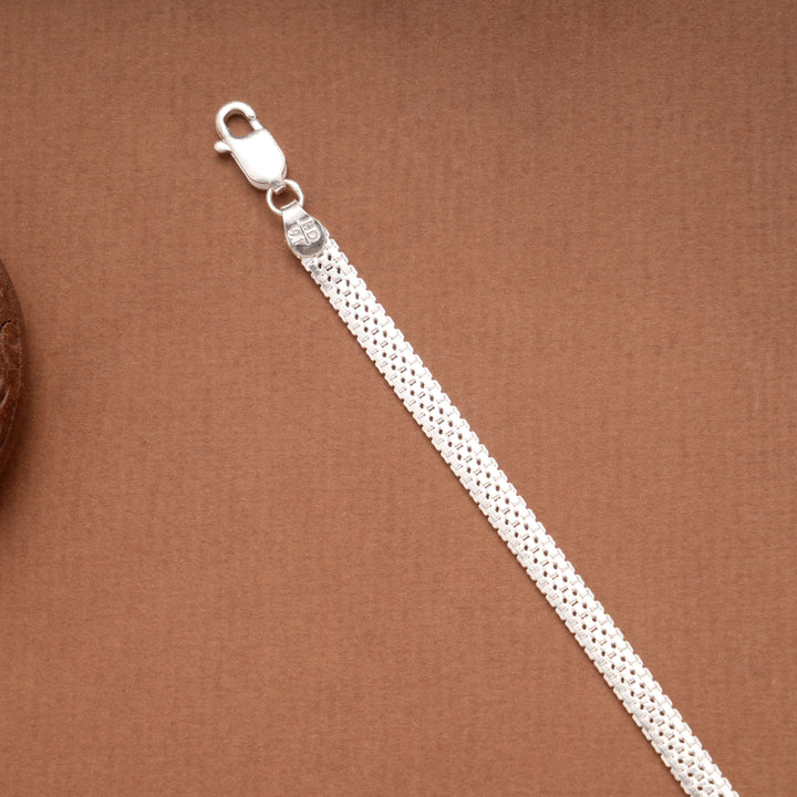 Silver Mesh Pattern Men’s Bracelet