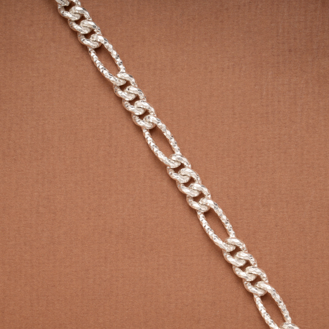 Silver Figaro Link Chain Men’s Bracelet