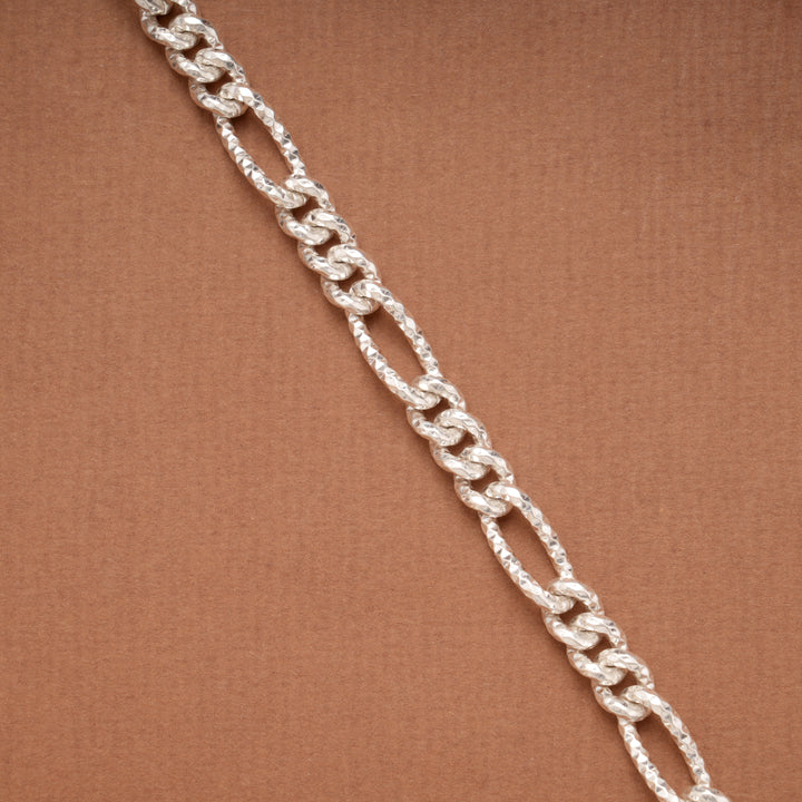 Silver Figaro Link Chain Men’s Bracelet