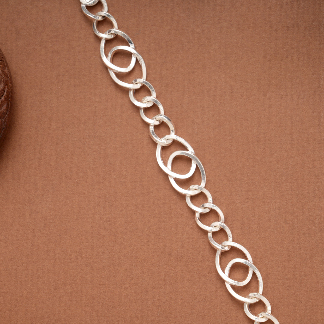 Indo Italian Silver Loop Link Design Bracelet