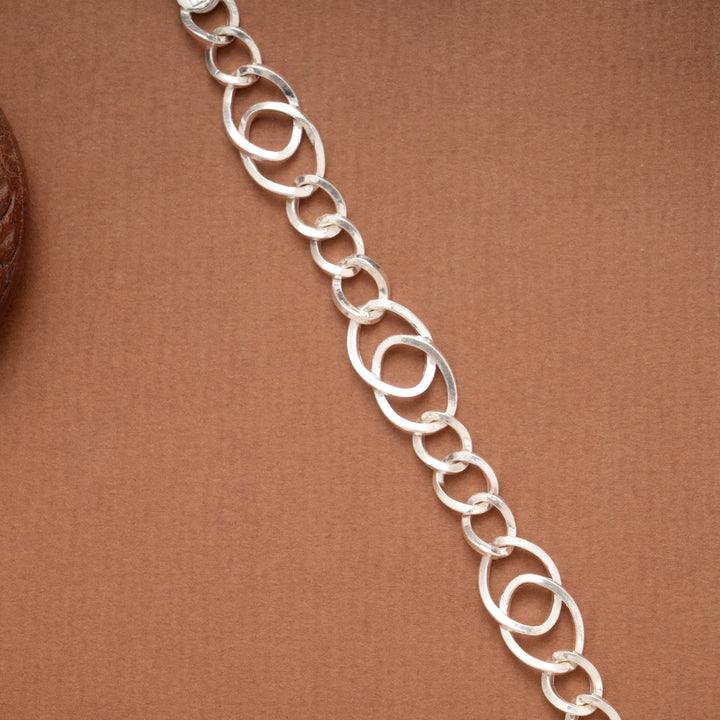 Indo Italian Silver Loop Link Design Bracelet