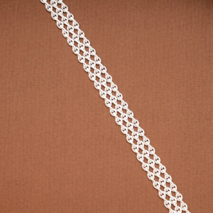 Silver Tank Mesh Braided Link Bracelet