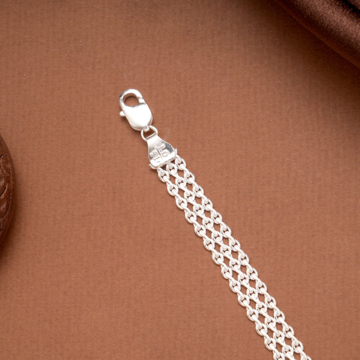 Silver Tank Mesh Braided Link Bracelet