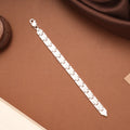 Geometric Pattern Silver Baby Bracelet