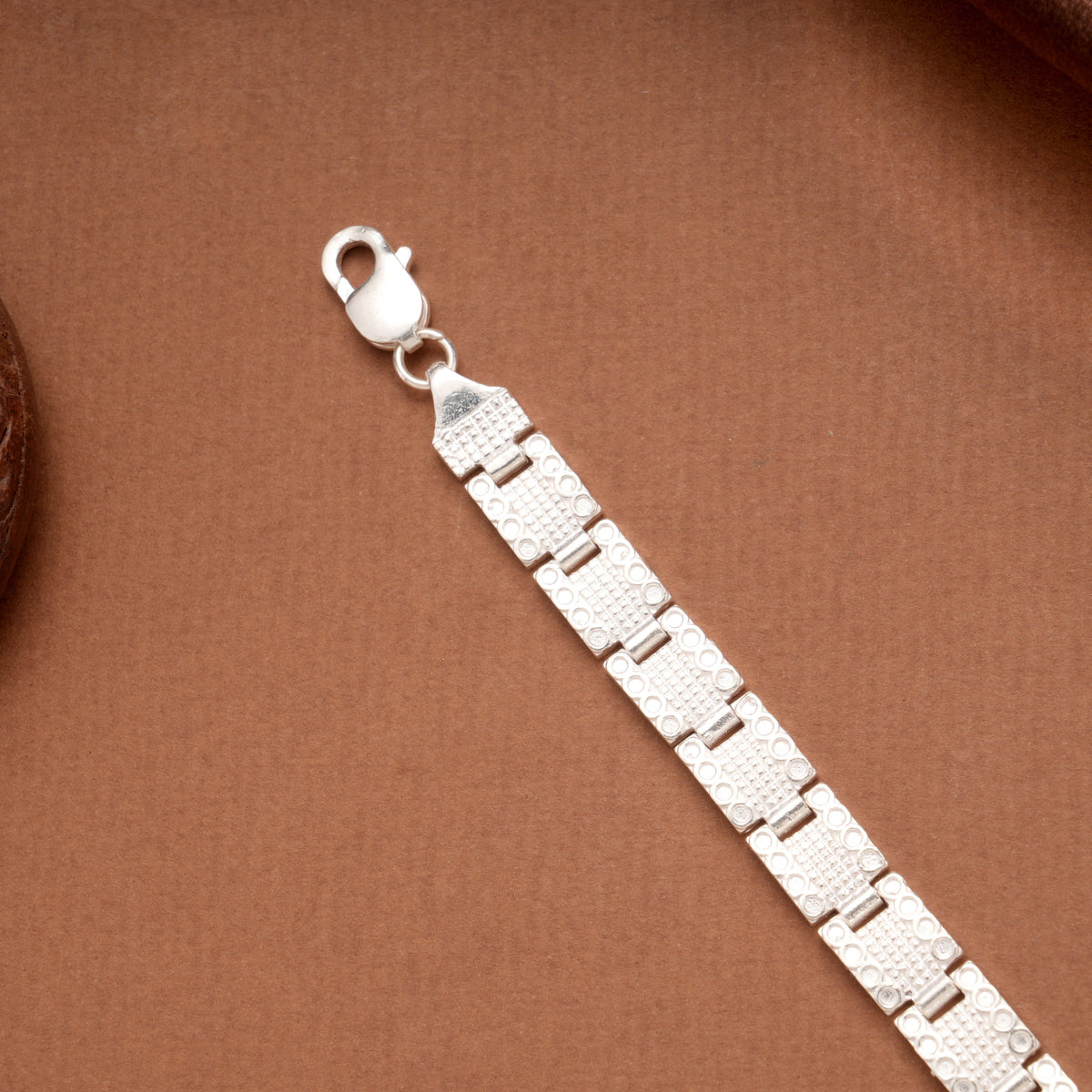 Geometric Pattern Silver Baby Bracelet