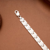 Geometric Pattern Silver Baby Bracelet