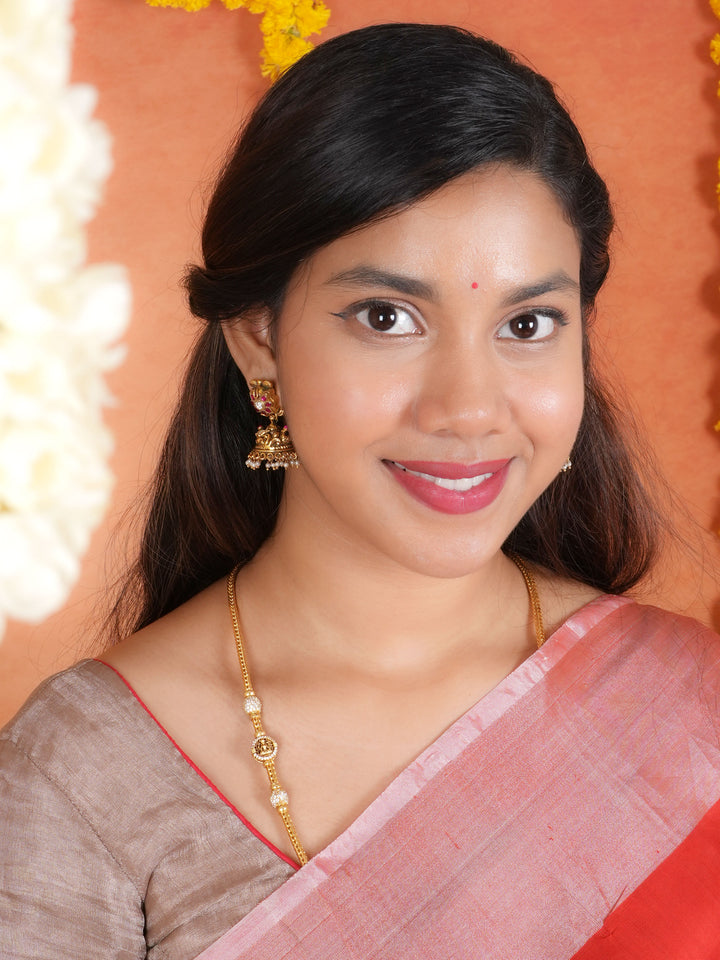 Lakshmi with White Spark Mugappu Chain