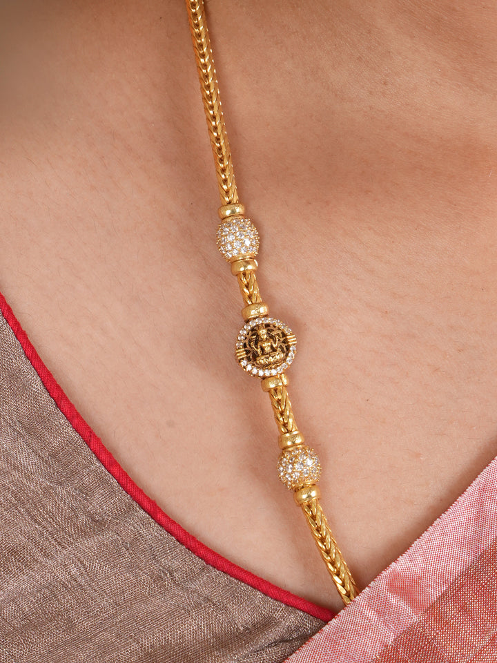 Lakshmi with White Spark Mugappu Chain