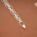 Elegant Oval Link Design Silver Bracelet