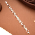 Elegant Oval Link Design Silver Bracelet