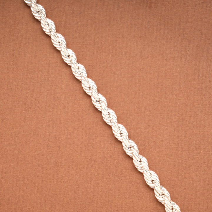 Silver Rope Chain Link Men’s Bracelet