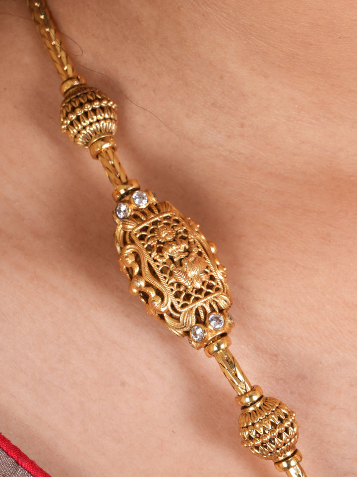 Antique Lakshmi Lotus Mugappu Chain