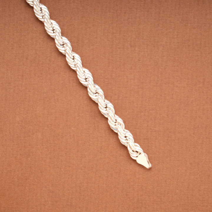Silver Rope Chain Link Men’s Bracelet
