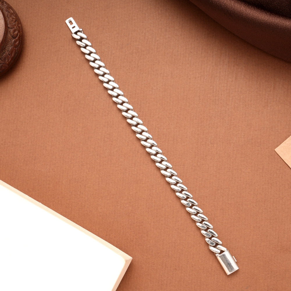 Trendy Silver Cuban Link Bracelet