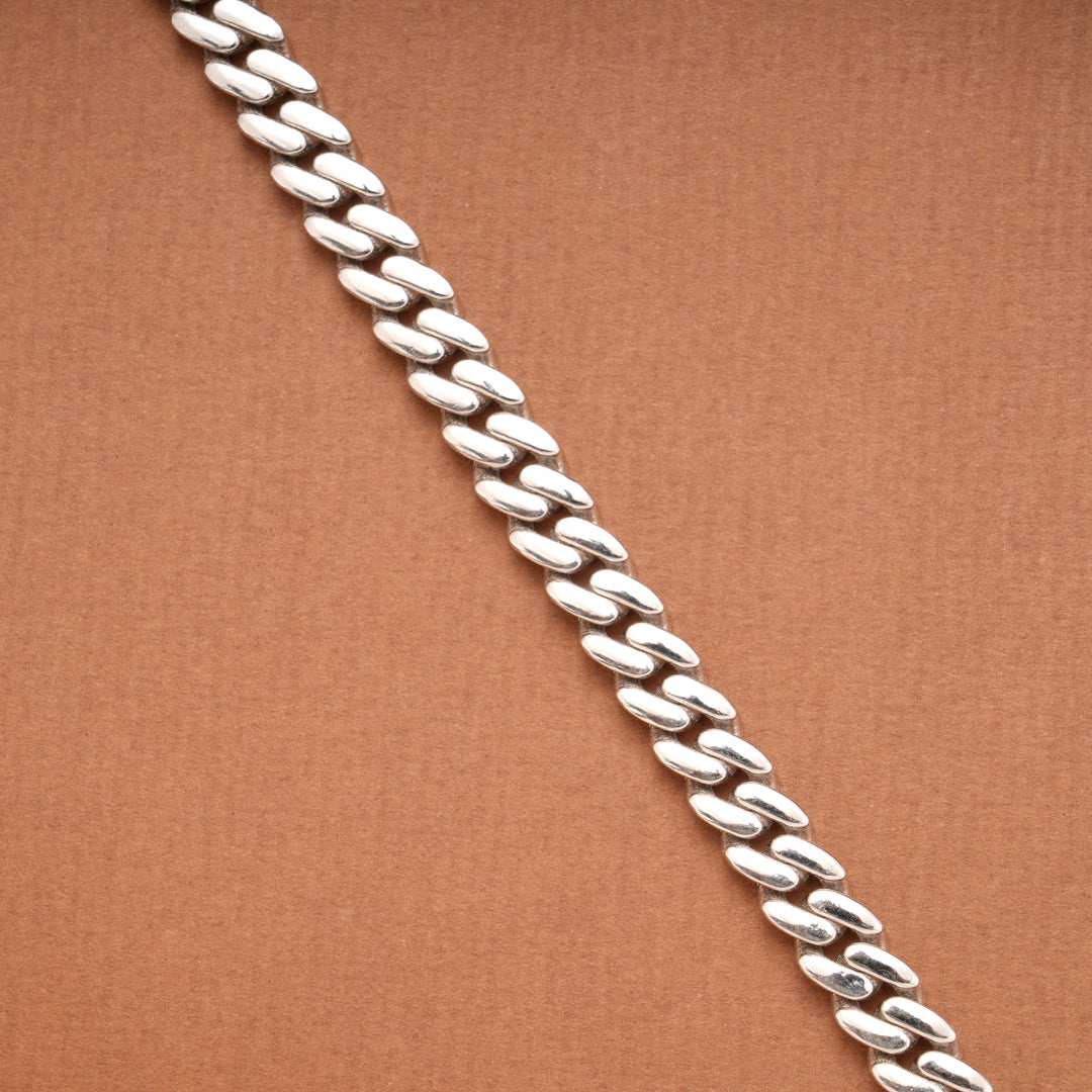 Trendy Silver Cuban Link Bracelet