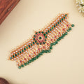 Traditional South Indian Kemp Golden Choker Necklace