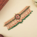 Traditional South Indian Kemp Golden Choker Necklace