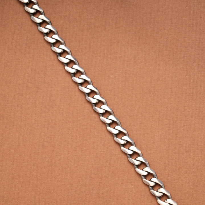 Charm Cuban Link Men’s Silver Bracelet