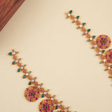 Traditional South Indian Golden Ruby Kemp Haram