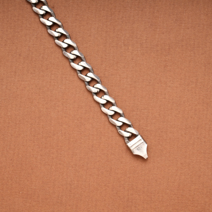 Charm Cuban Link Men’s Silver Bracelet