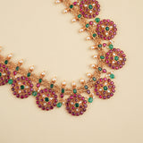 Grand Kemp Stone Indian Ruby Golden Kundan Haram