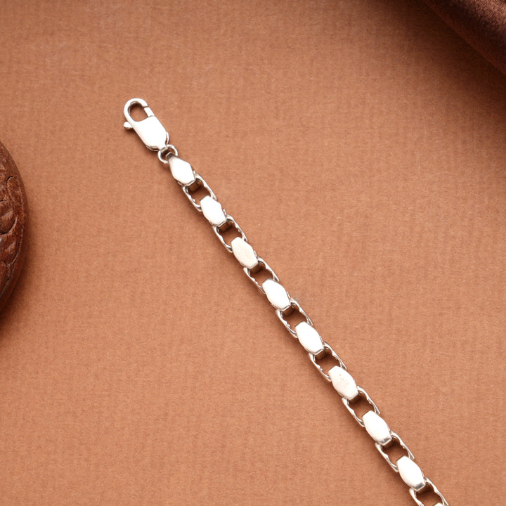 Elegant Flat Box Design Silver Bracelet